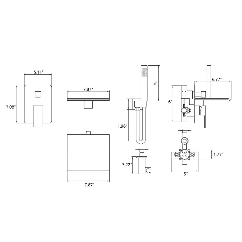 1-Handle 1-Spray Tub and Shower Faucet