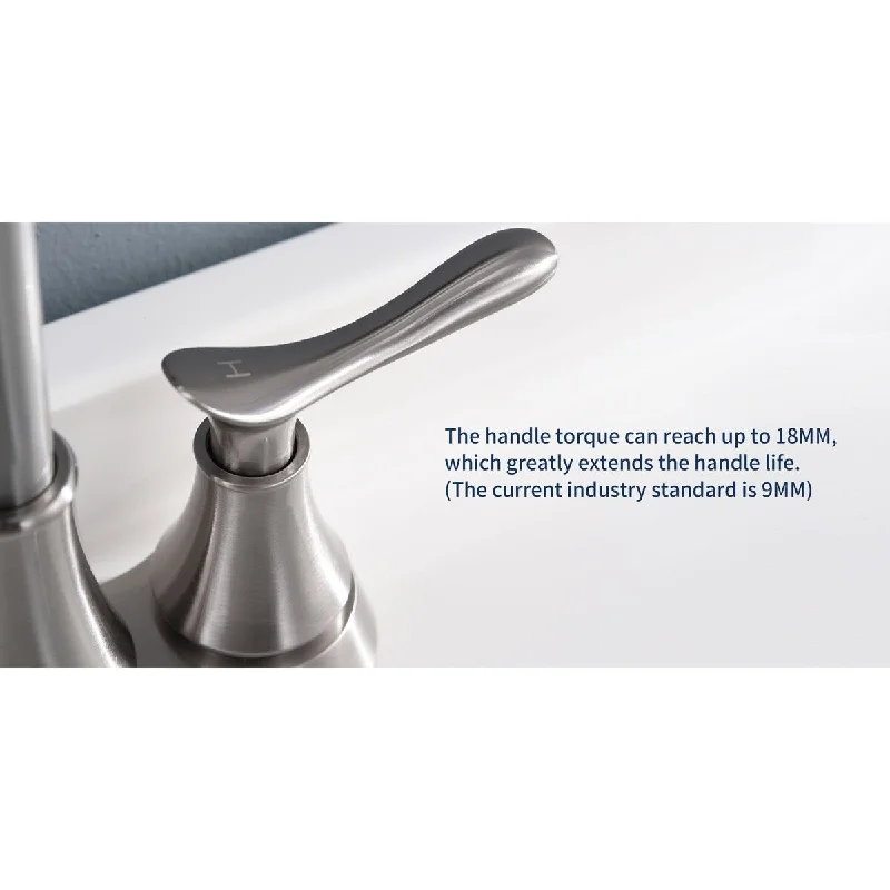 2-Handle 4-Inch Brushed Nickel Bathroom Faucet