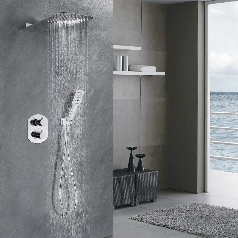 2-Spray High Pressure Wall Mount Shower Faucet (Valve Included)