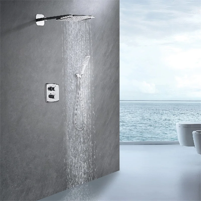 2-Spray High Pressure Wall Mount Shower Faucet (Valve Included)