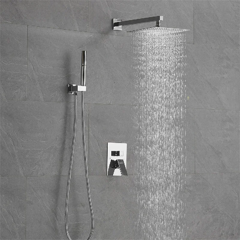 2-Spray Shower Head System Shower Faucet and Handheld Valve Included