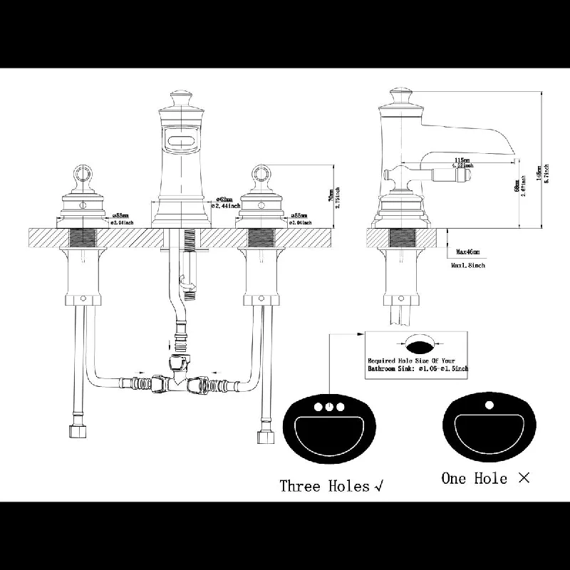 8 in. Widespread Double Handle Bathroom Faucet