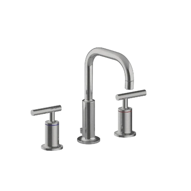 AA Warehousing Luxurious Double Handle Basin Faucet in Brushed Nickel Finish