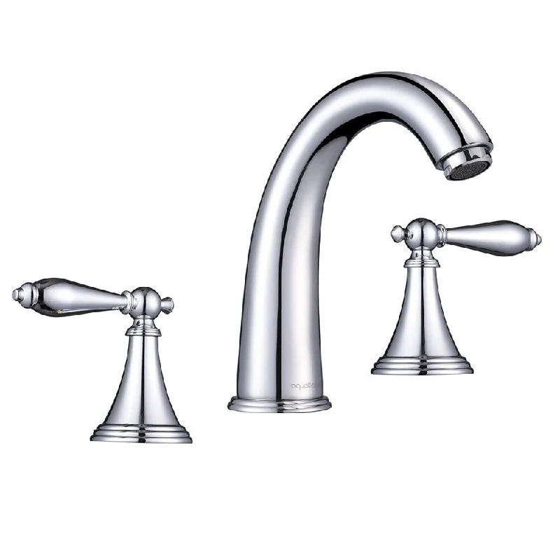 Aquaterior 3 Hole Bathroom Faucet Widespread Taps for Undermount Sink Chrome - One-size