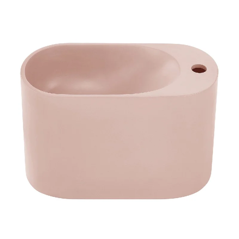 Arezzo 17.5" Right Side Faucet Wall-Mount Bathroom Sink In Pale Pink - 17.8" x 8.65" 11.65"