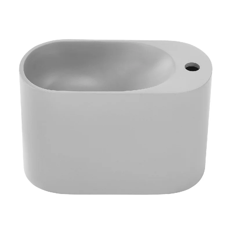 Arezzo 17.5" Right Side Faucet Wall-Mount Bathroom Sink In Pashmina Grey - 17.8" x 8.65" 11.65"