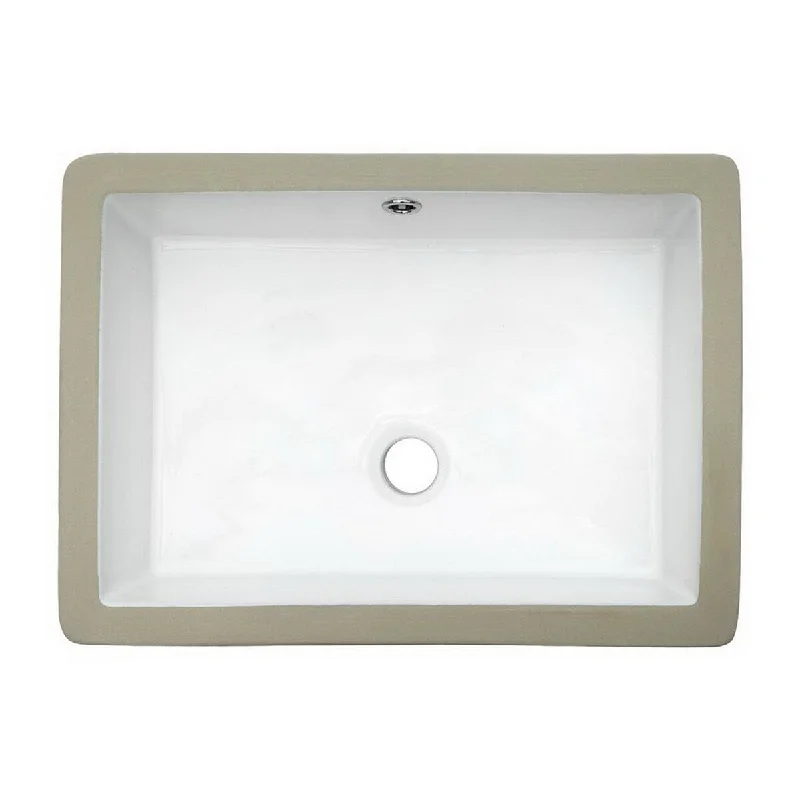 Aurora Decor Single Bowl Rectangle Undermount Bathroom Sink in White - 20 in. Width