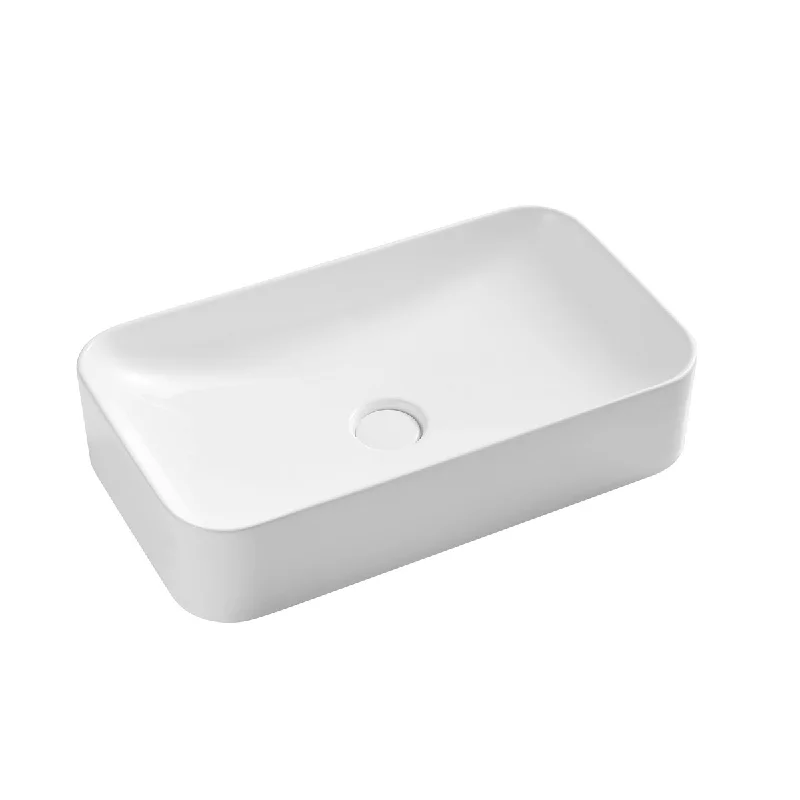 Ceramic Rectangular Above Counter White Bathroom Sink Art Basin