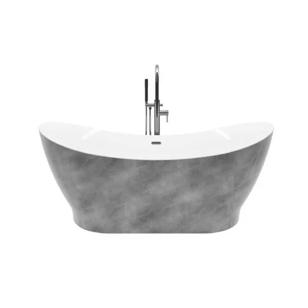 Cyclone Silver 66" Freestanding Tub No Faucet - 66