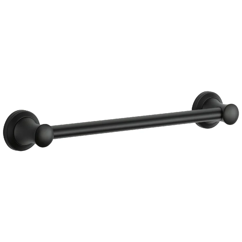 Delta Bath Safety Matte Black Finish 18" Transitional Decorative Grab Bar D41718BL