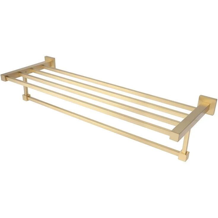 Dyconn Faucet Vienna Series Bathroom Towel Shelf Rack in Gold