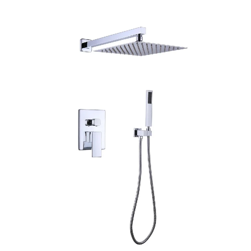 EPOWP 12 in.Shower Faucet for Bathroom Square Rainfall Shower System