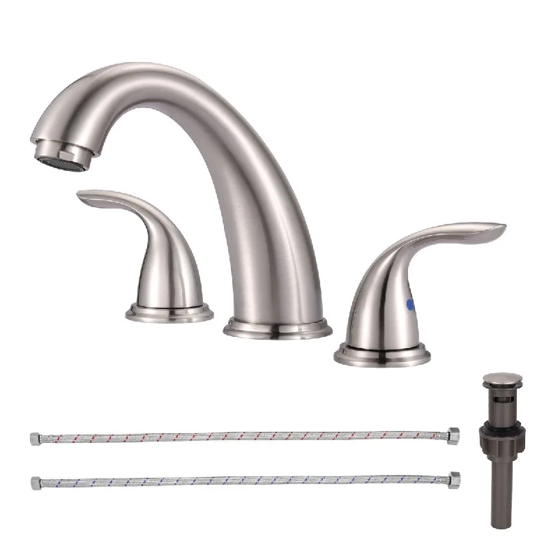 EPOWP 2-Handle Bathroom Faucet Brushed Nickel Bathroom Sink Faucet