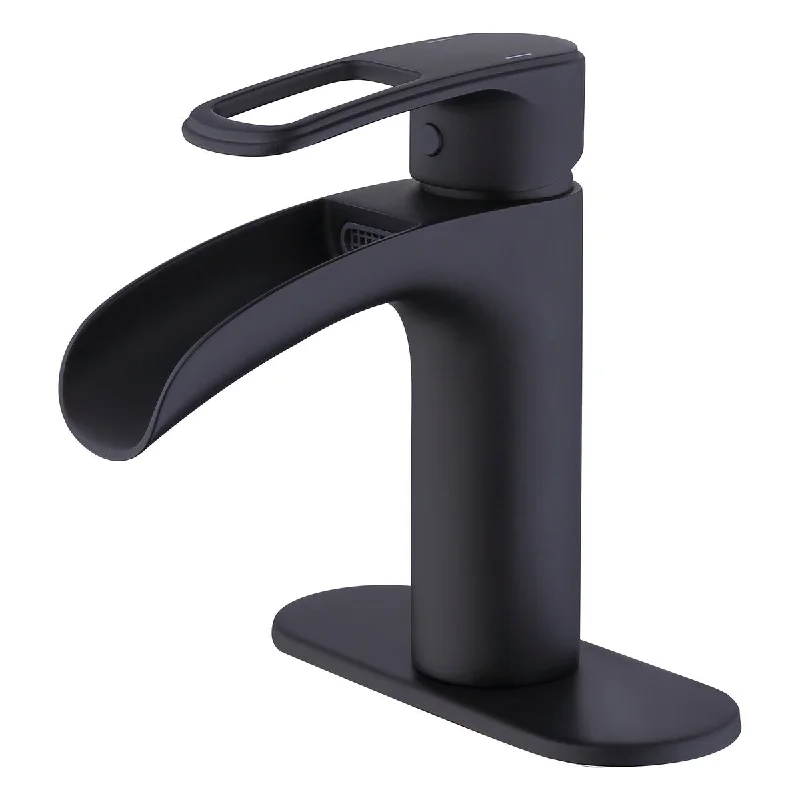 EPOWP Waterfall Bathroom Faucet Pop Up Drain Sink Faucet Single Handle