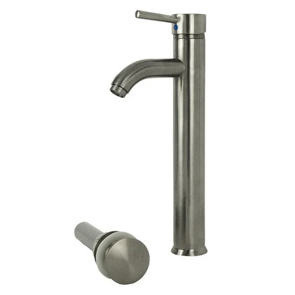 Fontaine Ultime Brushed Nickel European Vessel Sink Faucet and Drain Set