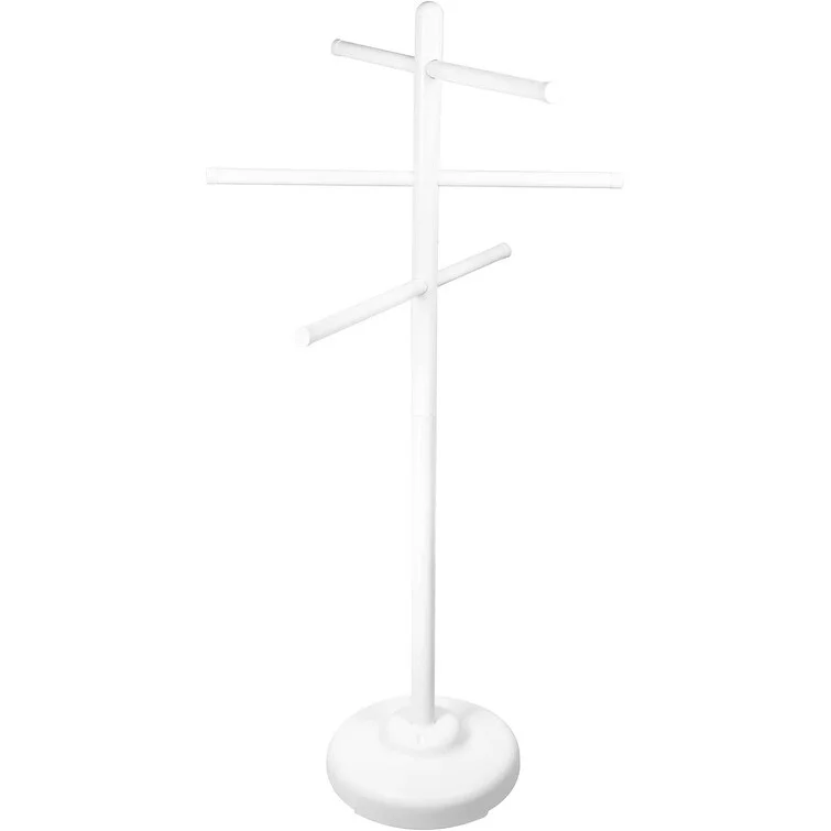 Free Standing Poolside AdjustableTowel Rack With Weighted Base, Three Arms Tier For Outdoors and Indoors Pool Patio