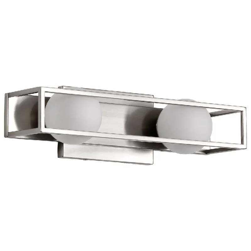 Jenkins 16 Inch 2 Light LED Vanity Brushed Nickel with Frosted Glass - Brushed Nickel