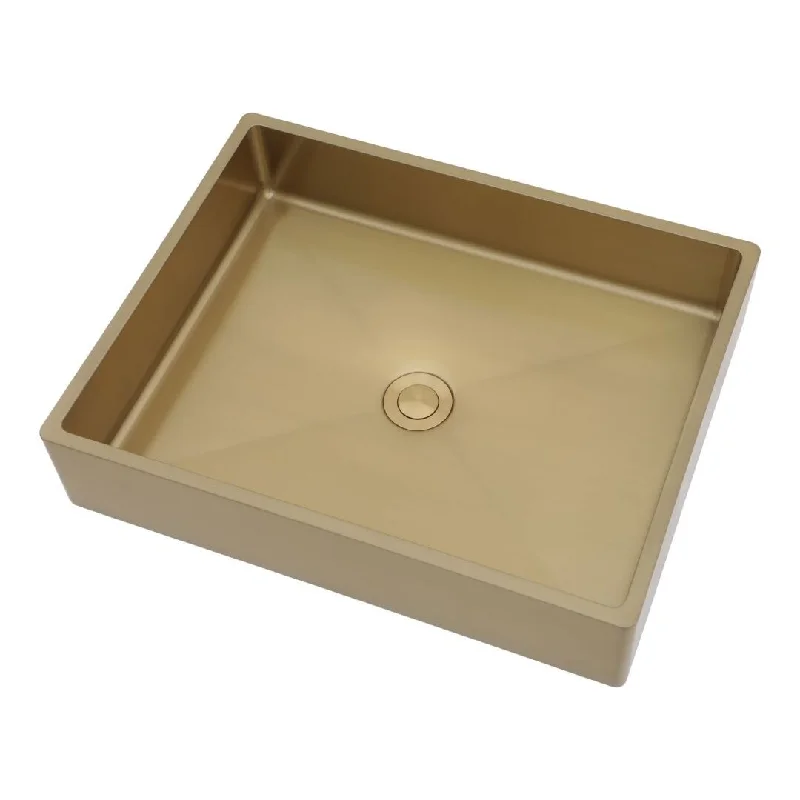 Kichae Bathroom Vessel Sink 19 inch Stainless Steel Vessel Sink - 19"x15"x4"