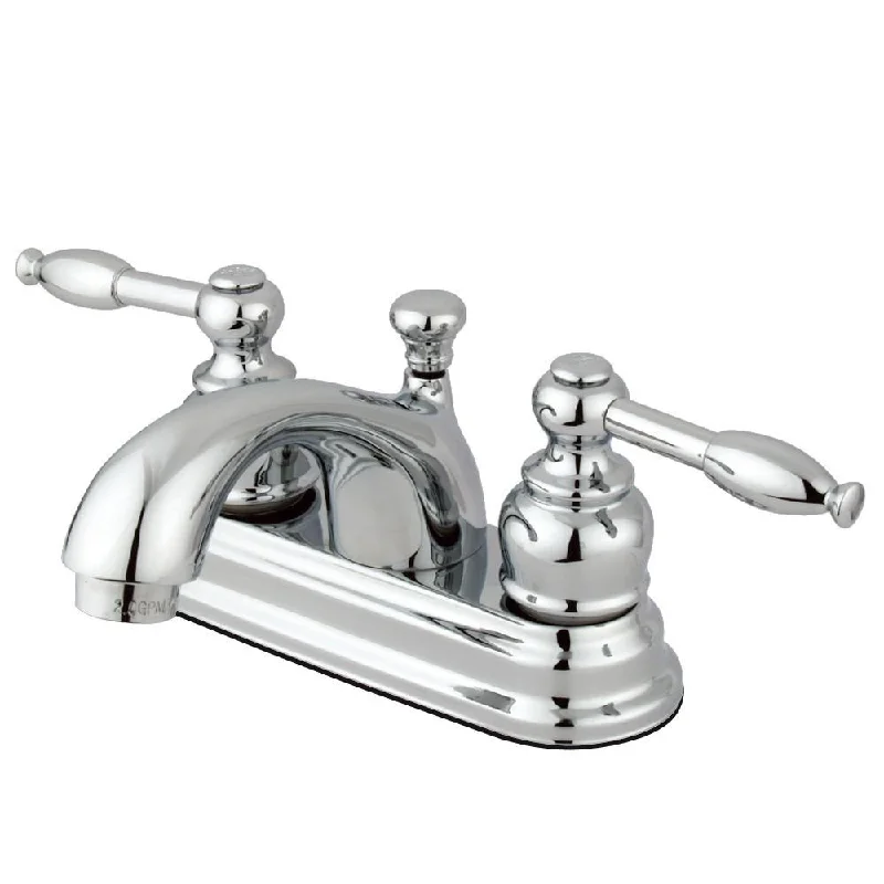 Kingston Brass Chrome 2 Handle 4" Centerset Bathroom Faucet with Pop-up KB2601KL