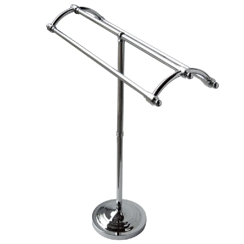 Kingston Brass Chrome pedestal freestanding Round Plate Towel Rack CC2271