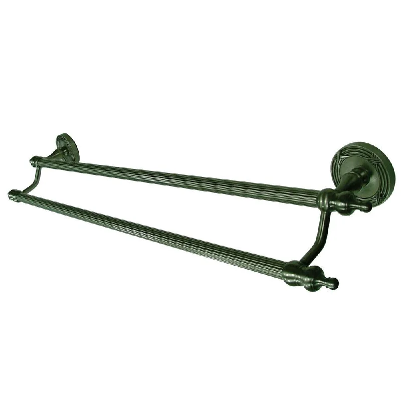 Kingston Brass Satin Nickel Templeton 24" Dual Double Towel Bar Rack BA9913SN