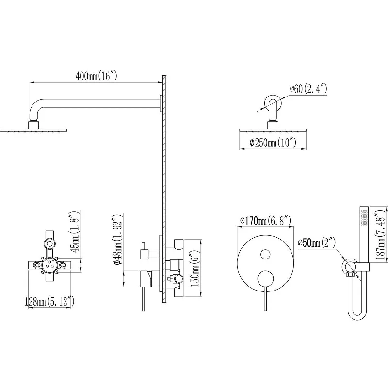 Matte Black Brass Square Single Hole Single-Handle Bathroom Faucet - 7'6" x 9'6"