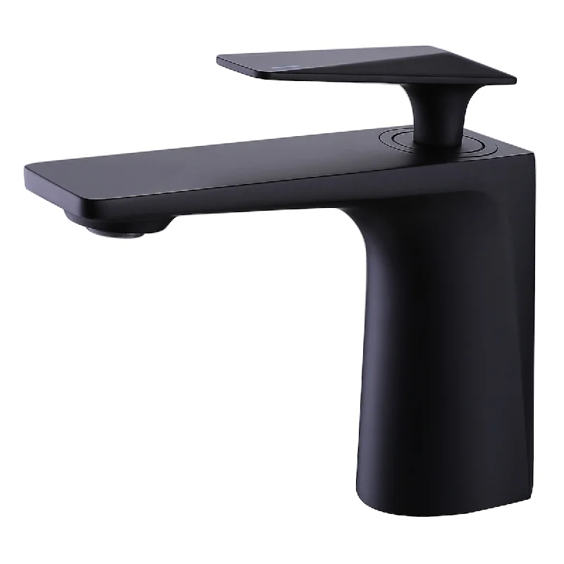 Matte Black Single Handle Bathroom Faucet, Solid Brass Construction, High-Quality Controls