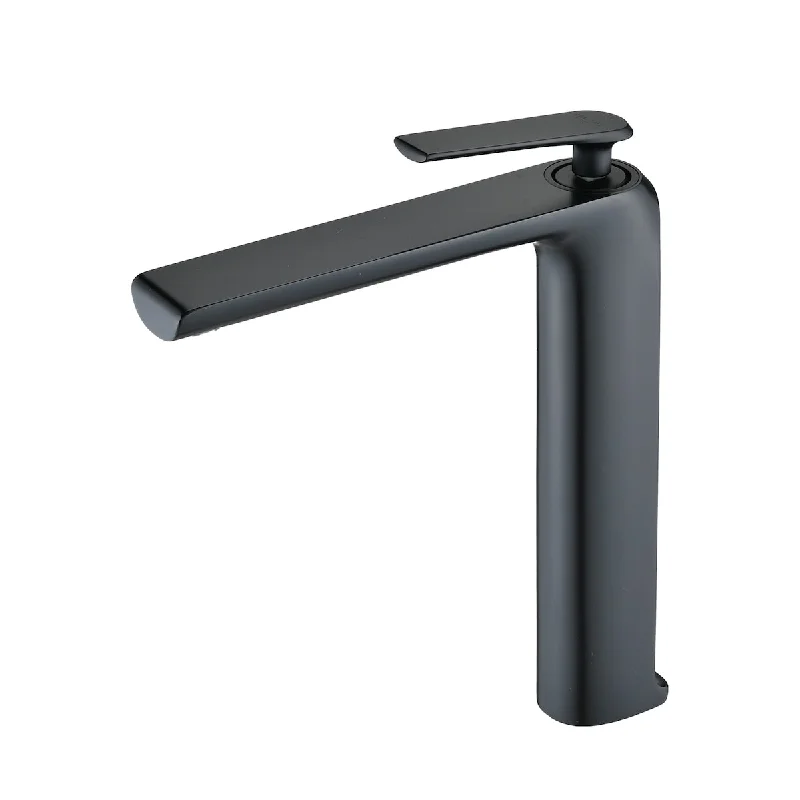 Matte Black Single-Handle High-Arc Modern Bathroom Faucet, Geometric Design, Superior Rust Resistance, Smooth Water Flow