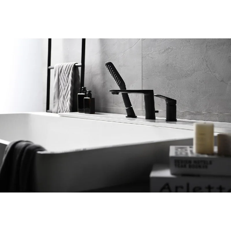 Matte Black Square Single-Handle Waterfall Wall Mount Faucet - 7'6" x 9'6"