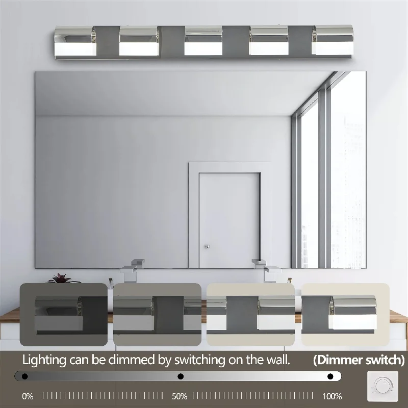 Modern Bathroom Vanity Lighting 5-Light LED Vanity Lights