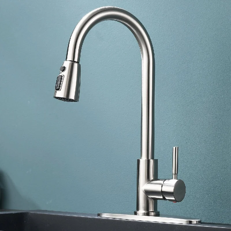 Single Hole Pull Down Kitchen Sink Faucet