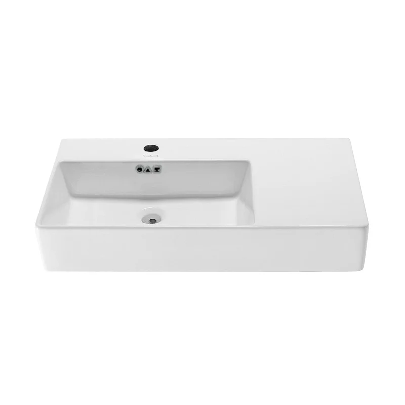 St. Tropez 36" Left Side Faucet Wall-Mount Bathroom Sink - 35.4" x 16.3" x 10.4"