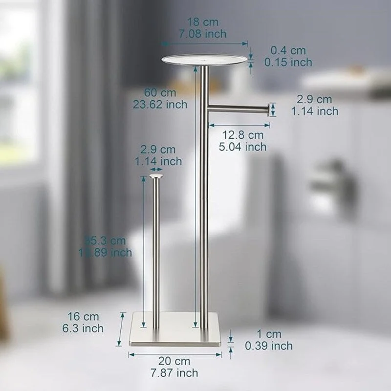 Toilet Paper Holder Stand with Shelf Stainless Steel Brushed Nickel