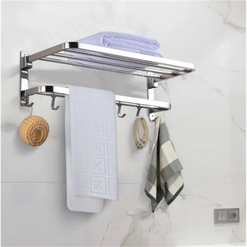 Towel Rack Stainless Steel Racks with Hook for Bathroom Accessories