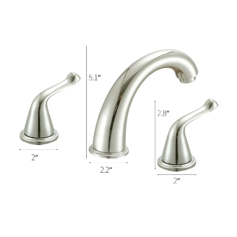 Two-Handle 3 Holes High Arc Widespread Lavatory Faucet