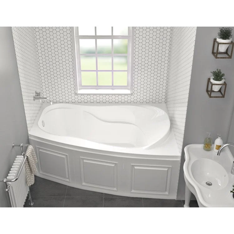 Tub Eden 59-1/4 x 42-3/8 x 20-1/2 Inch Podium Left Center Drain White Acrylic 42 Gallon