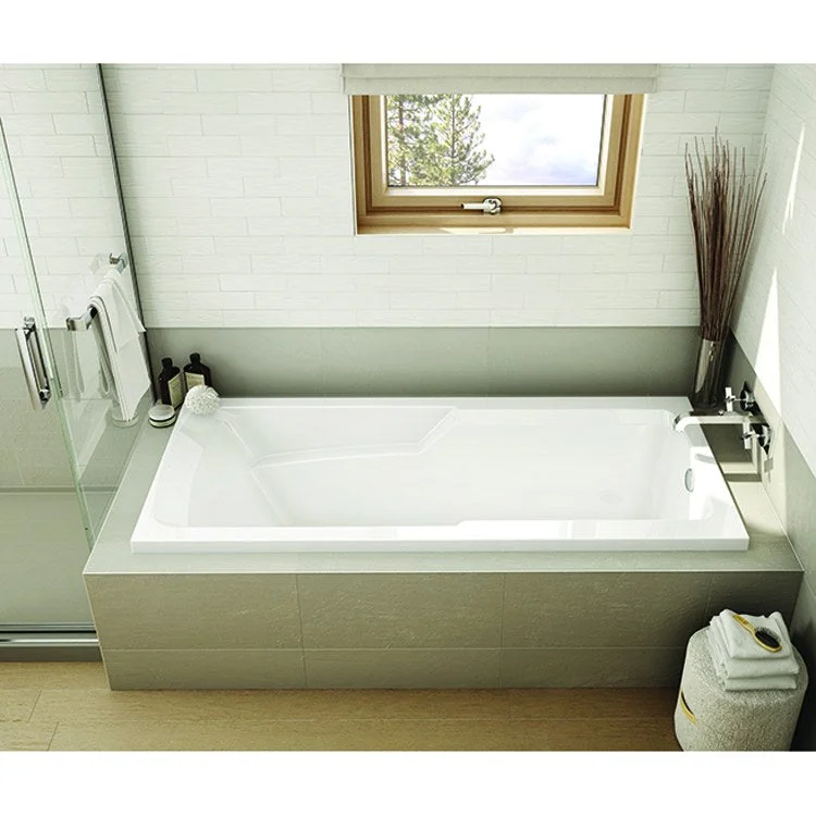 Air Tub Roma 59-1/2 x 29-3/4 x 20 Inch Podium Contour System Less Tiling Flange White Rectangle 43 Gallon