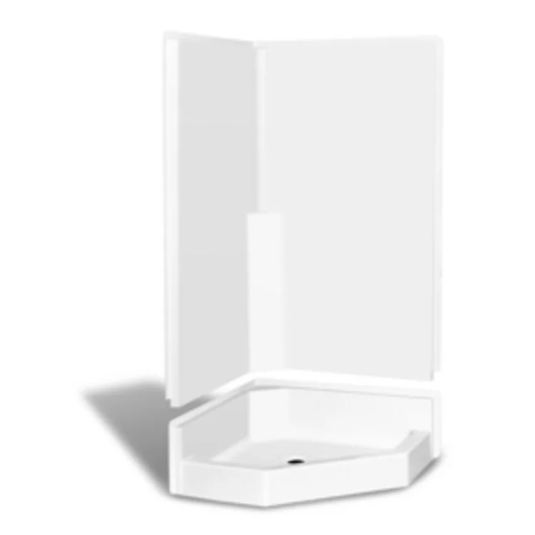 Shower Module 38 x 38 x 76-1/2 Inch AcrylX White 2 Pieces