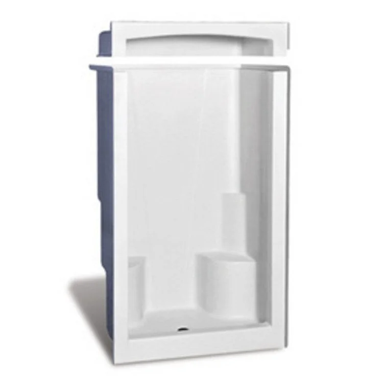 Shower Module 48 Inch AcrylX Bone 1 Pieces Twin/Contoured Corner Seats Alcove 3-3/8 Inch Center Opening