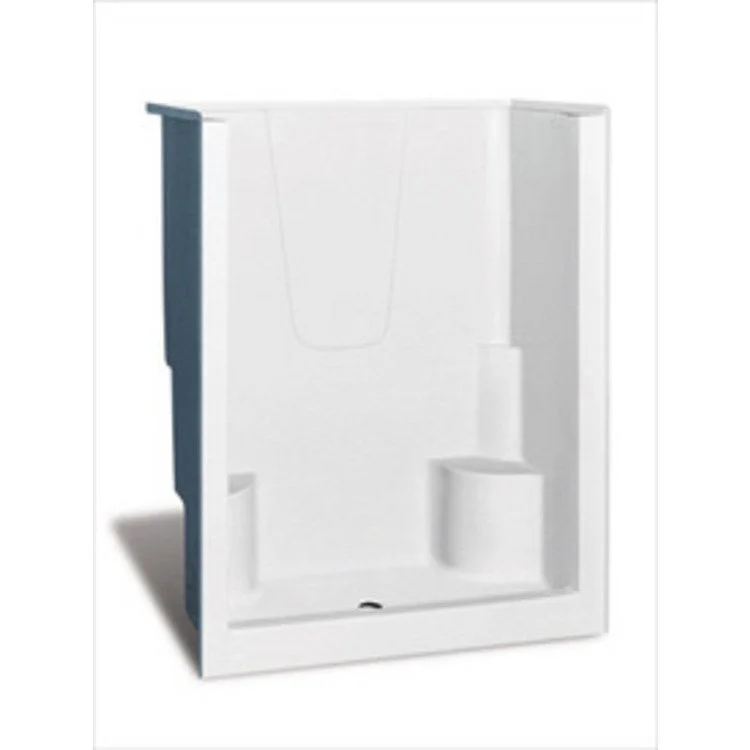 Shower Module 60 Inch AcrylX Bone 1 Pieces Twin/Contoured Corner Seats