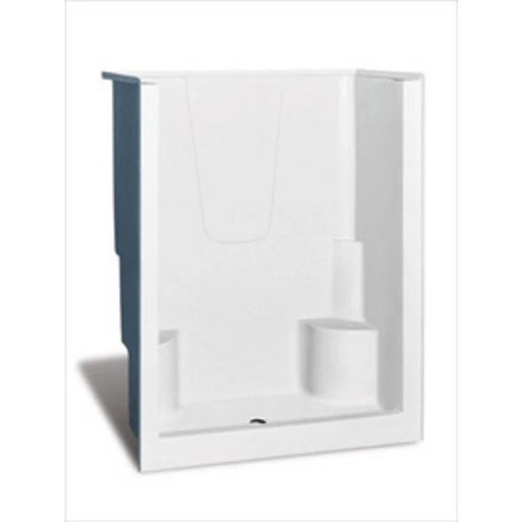 Shower Module 60 Inch AcrylX Biscuit 1 Pieces Twin/Contoured Corner Seats