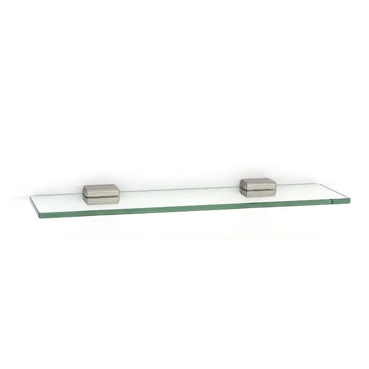 Shelf Cube Bath with Brackets Satin Nickel 18 Inch Brass/Glass