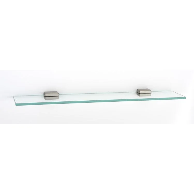 Shelf Cube Bath with Brackets Satin Nickel 24 Inch Brass/Glass