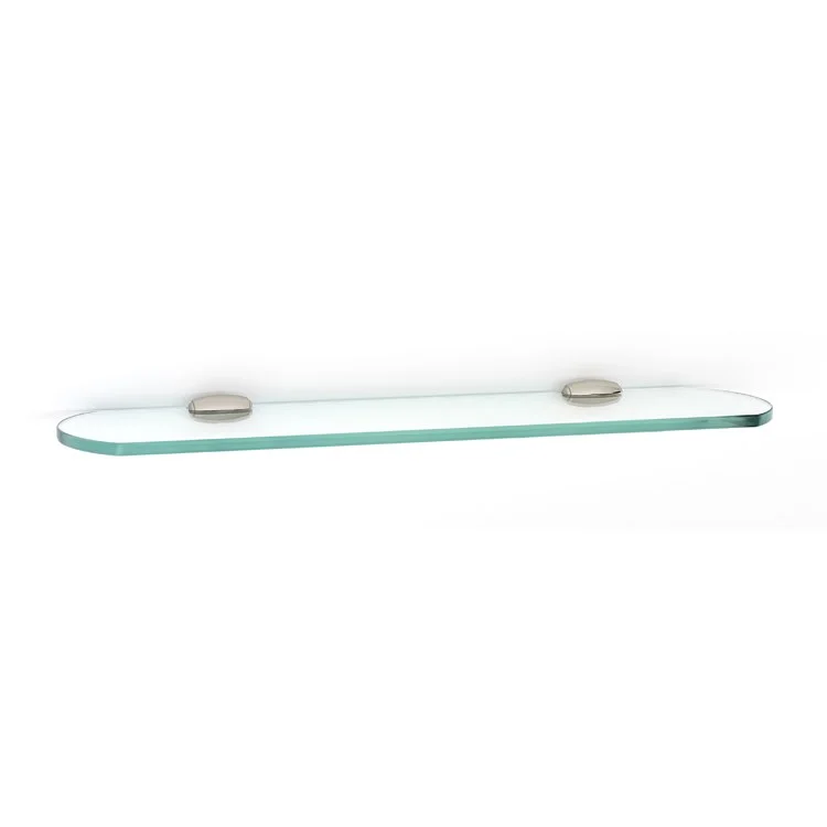 Shelf Royale Bath with Brackets Polished Nickel 18 Inch Brass/Glass