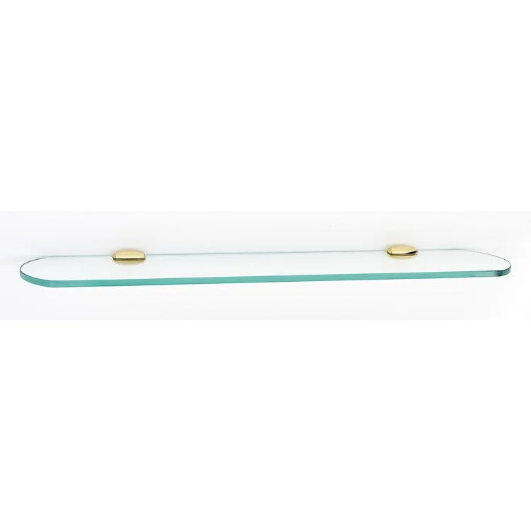 Shelf Royale Bath with Brackets Unlacquered Brass 24 Inch Brass/Glass