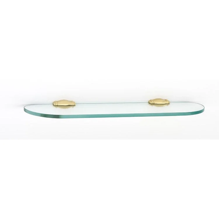 Shelf Charlie's Bath with Brackets Polished Brass 18 Inch Brass/Glass