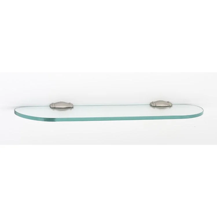 Shelf Charlie's Bath with Brackets Polished Nickel 18 Inch Brass/Glass