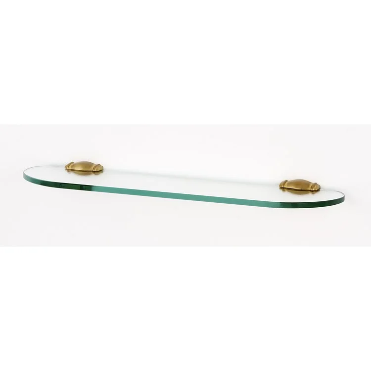 Shelf Charlie's Bath with Brackets Satin Brass 18 Inch Brass/Glass