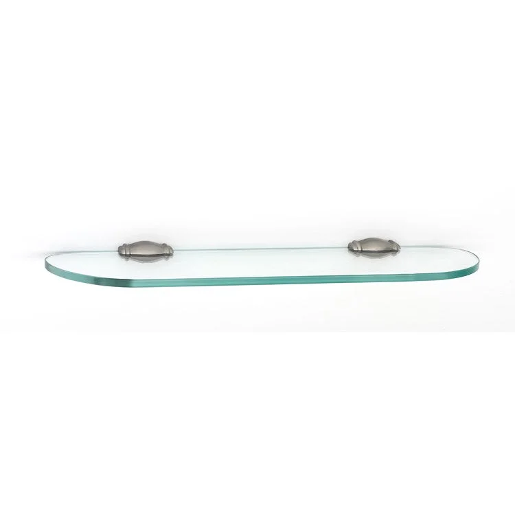 Shelf Charlie's Bath with Brackets Satin Nickel 18 Inch Brass/Glass