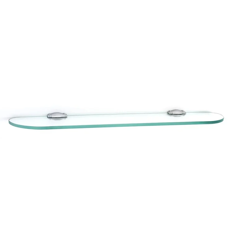 Shelf Charlie's Bath with Brackets Polished Chrome 24 Inch Brass/Glass